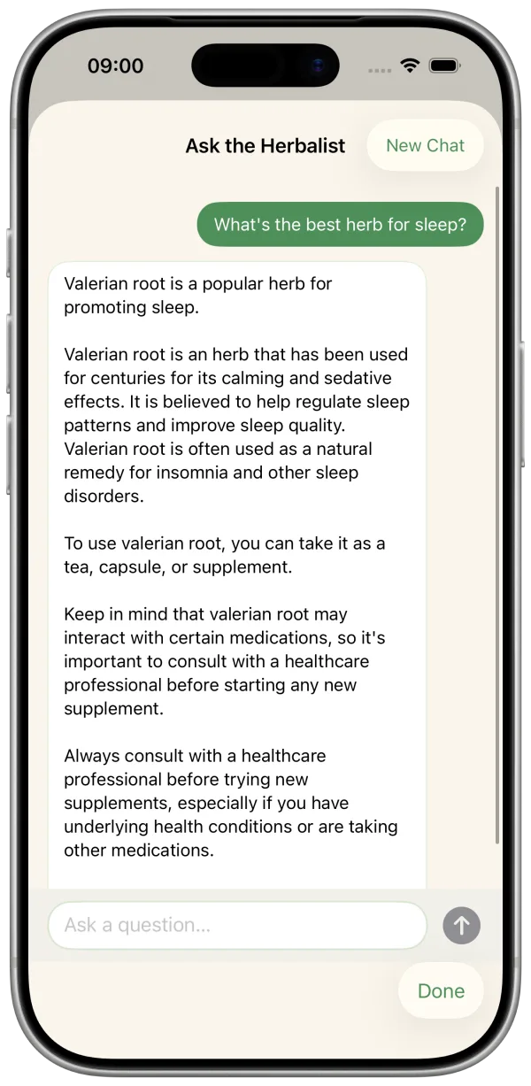 The Herbalist answering “What's the best herb for sleep?”